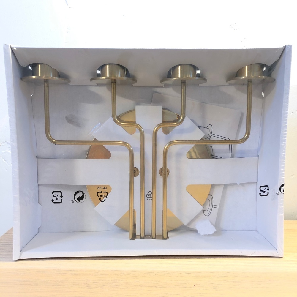 Ikea Candle Holder Candelabra Gold Tone Decor - Picture 4 of 5